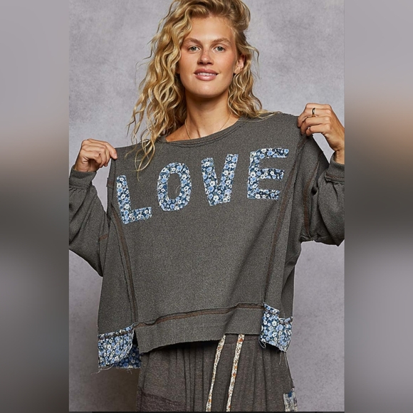 #836 POL Love Letter Patched Top - Picture 2 of 6